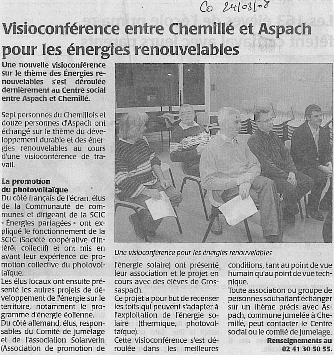 Article de presse sur la visioconférence