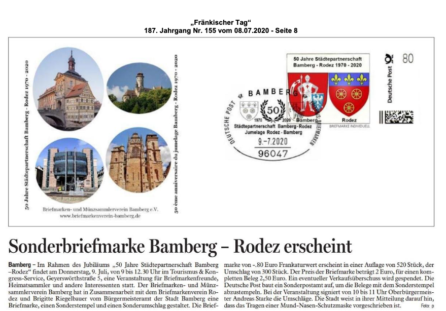Timbre de collection pour l'anniversaire du partenariat
