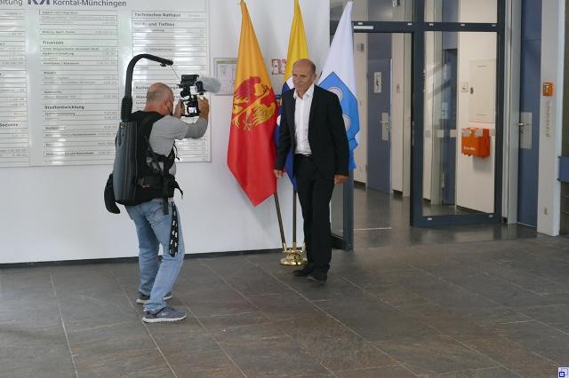 Le maire Dr. Joachim Wolf a participé au tournage d'une vidéo réalisée par le conseil municipal des jeunes