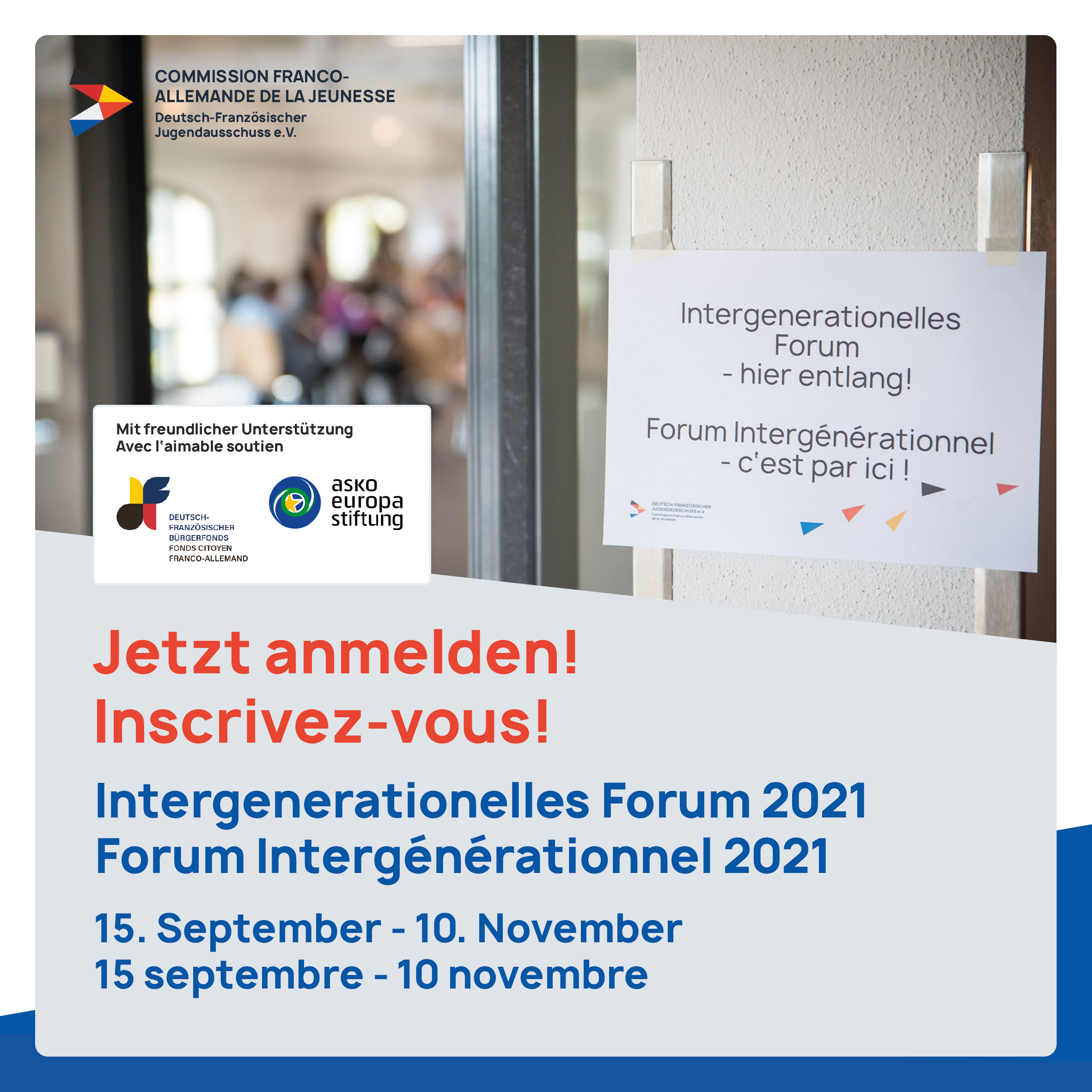 Forum intergénérationnel 2021 - inscrivez-vous maintenant